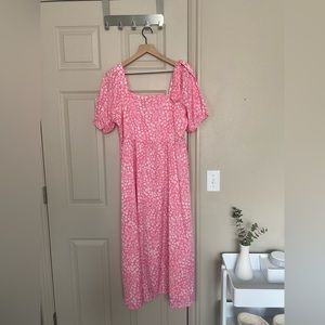 bright pink maxi dress